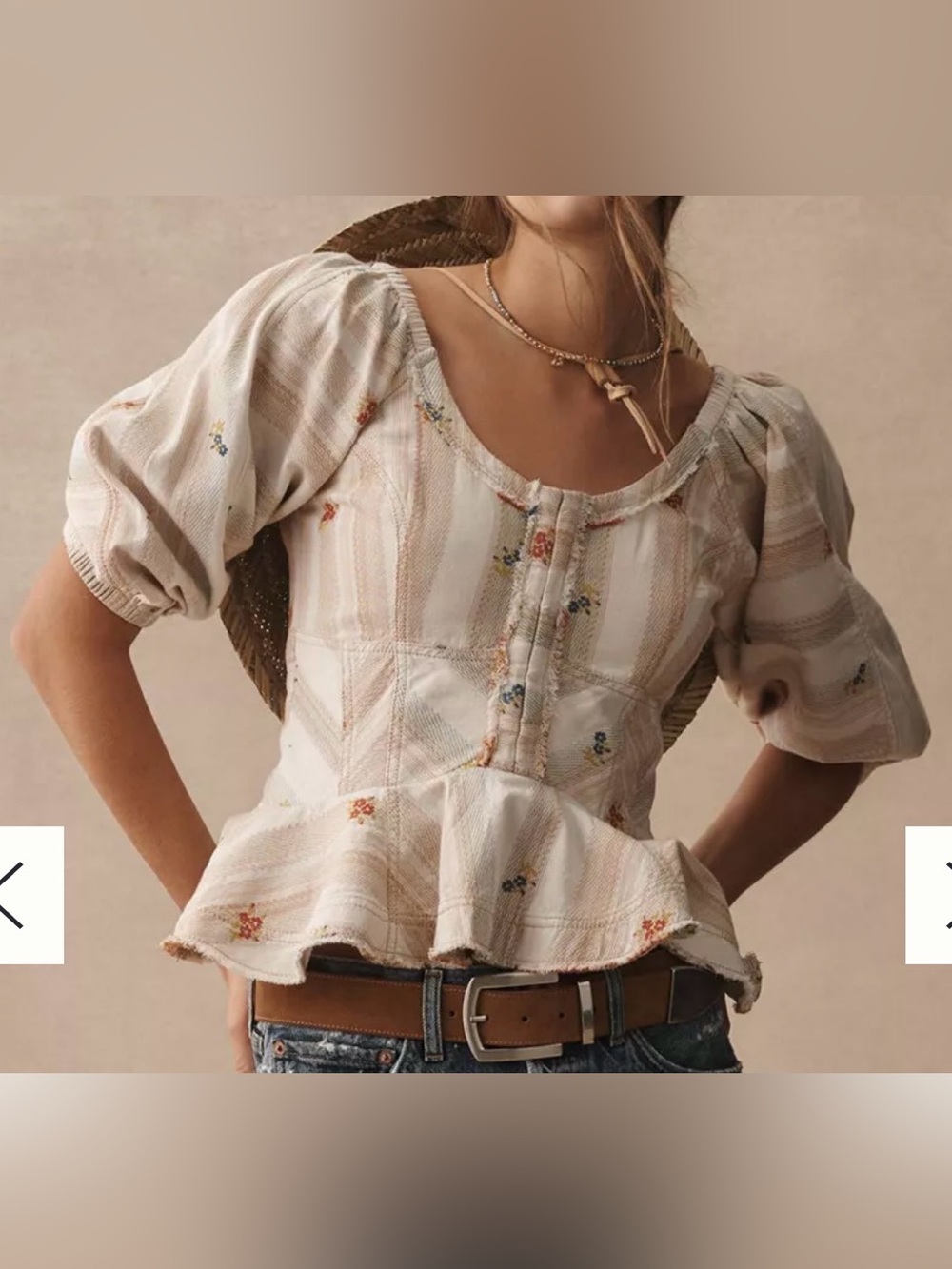 Pilcro puff sleeve peplum blouse